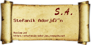 Stefanik Adorján névjegykártya